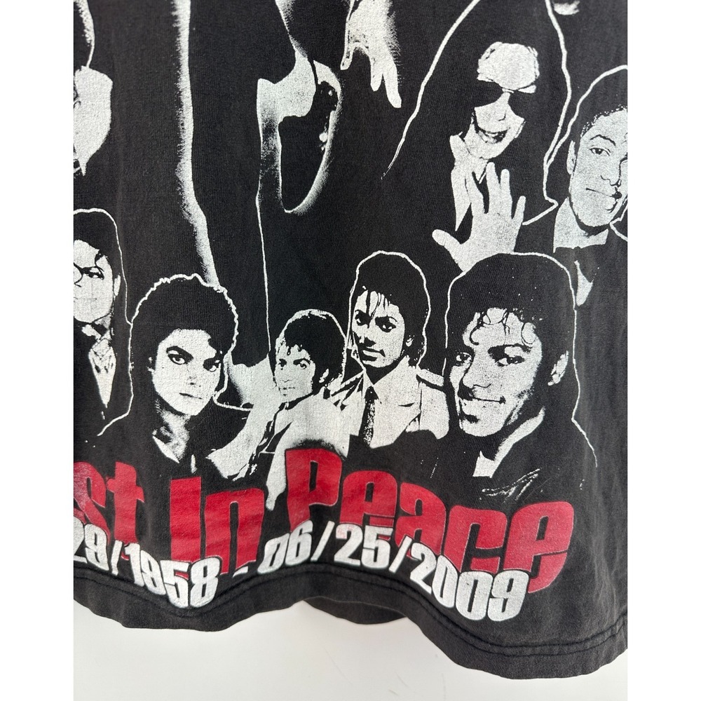 MICHAEL JACKSON T-Shirt M GRIFFIN Brand Black Cotton RIP Distressed Flawed *Read - Picture 8 of 13